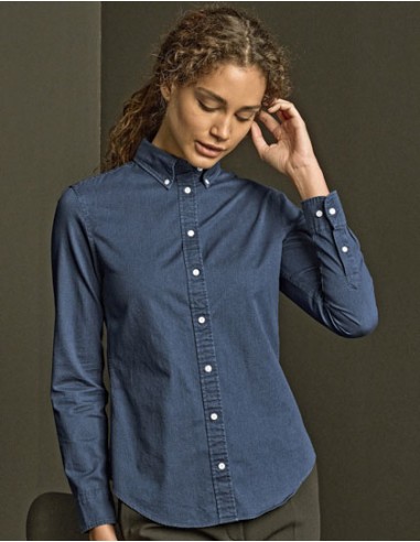 TEE-4003-Womens Casual Twill Shirt
